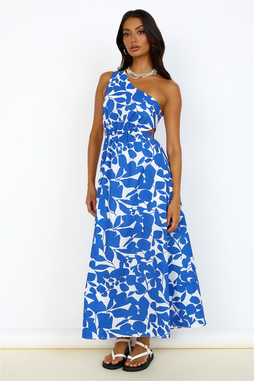 Flowers Bloom Maxi Dress Blue