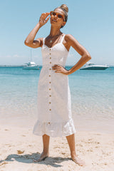 HELLO MOLLY Andalusia Midi Dress White