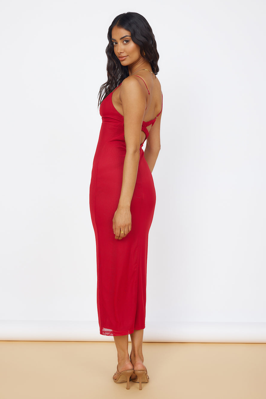 Midnight Magic Midi Dress Red