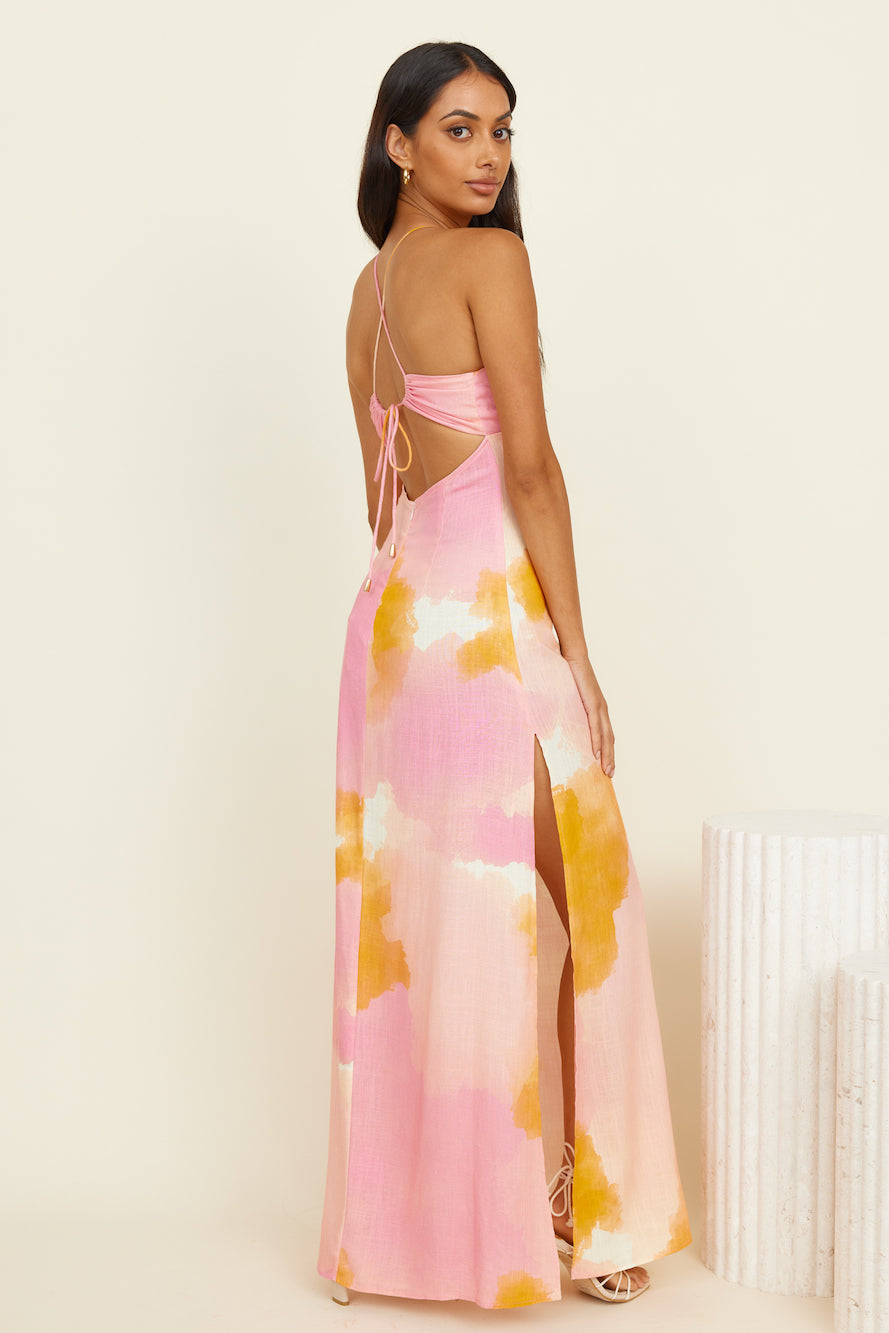 THE WOLF GANG El Mar Maxi Dress Watercolour