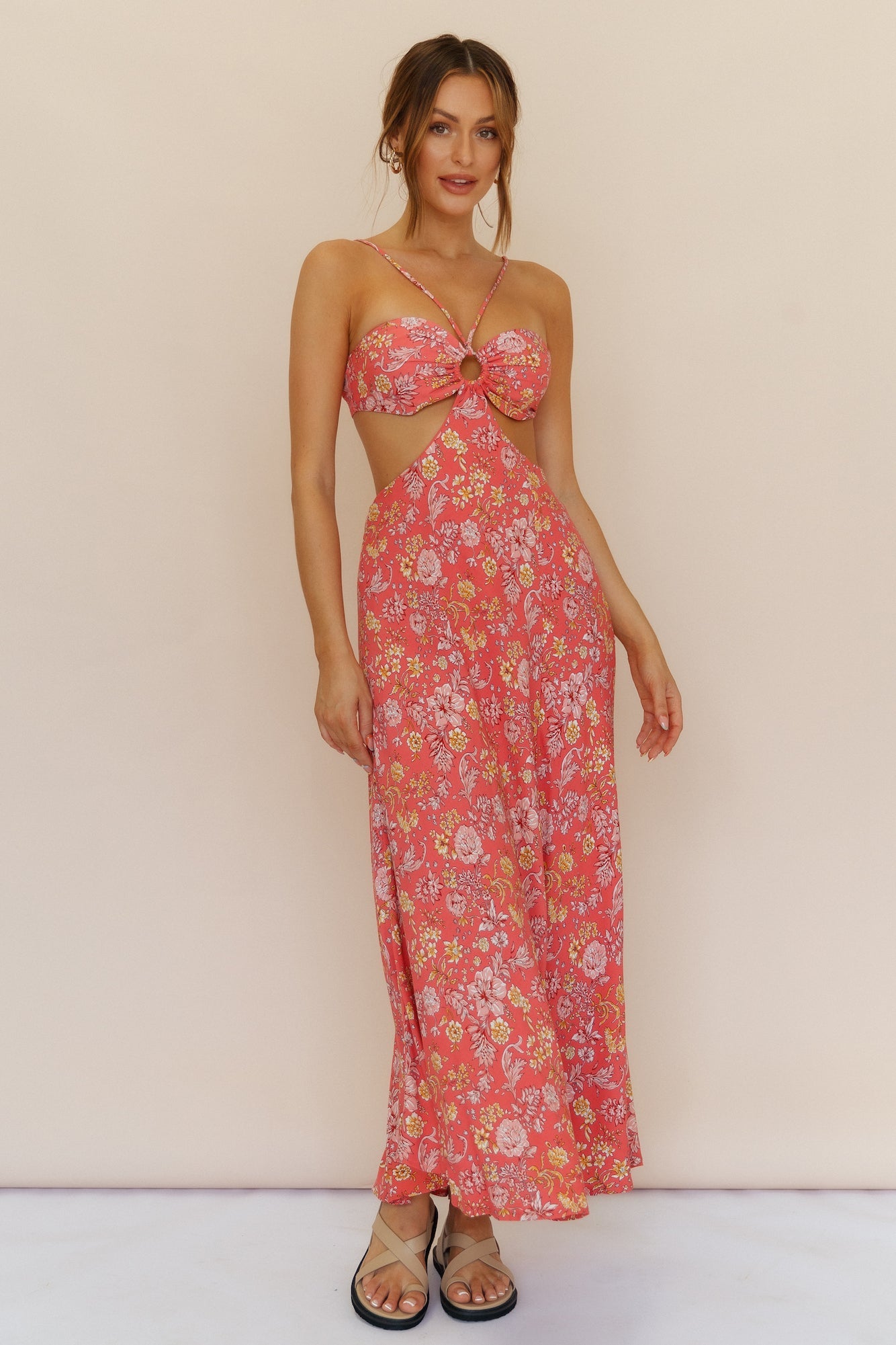 Grapefruit Soda Maxi Dress