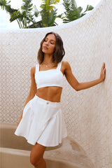 Tropical Beats Crop Top White