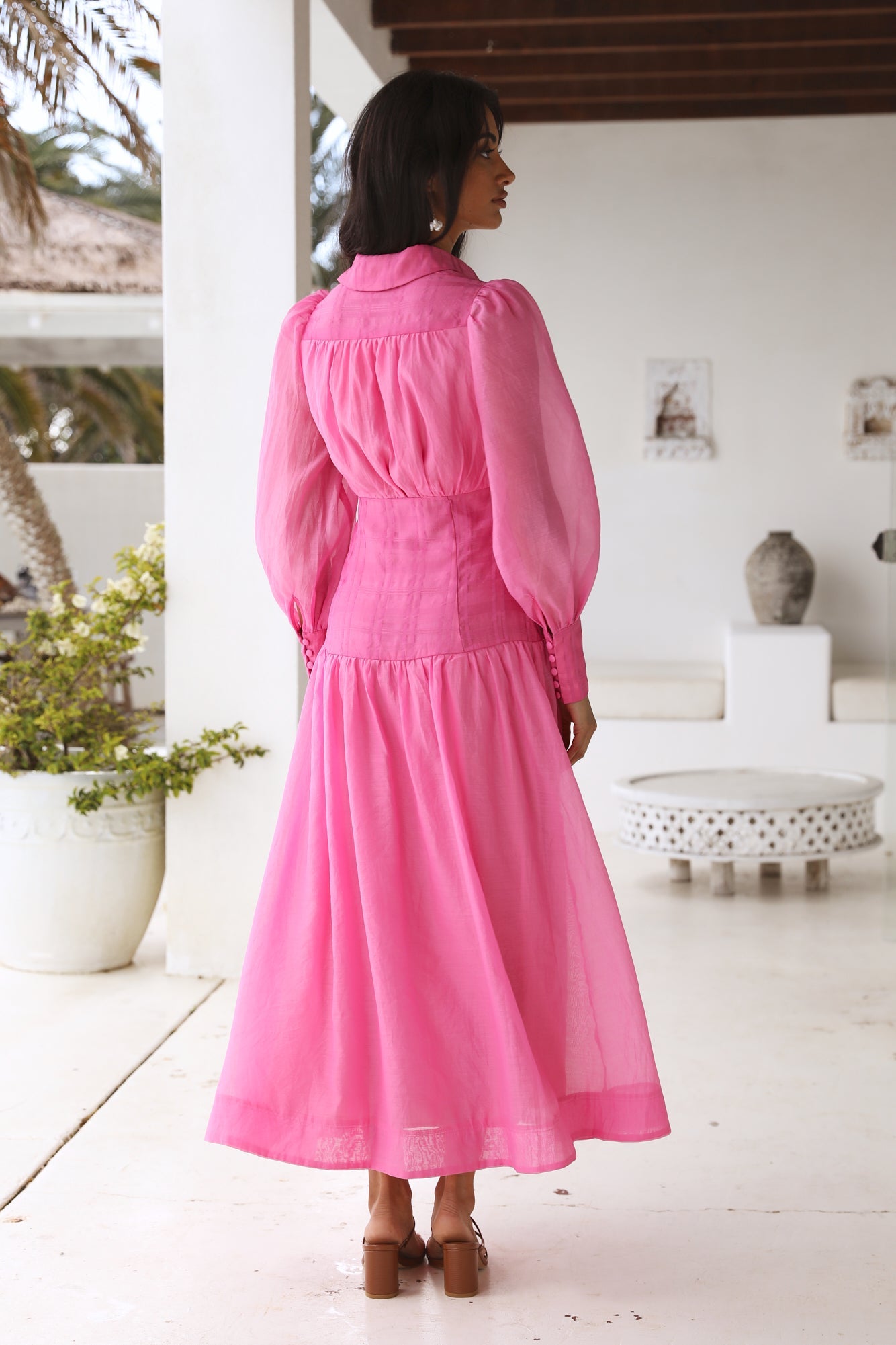 Coral Oceans Maxi Dress Pink