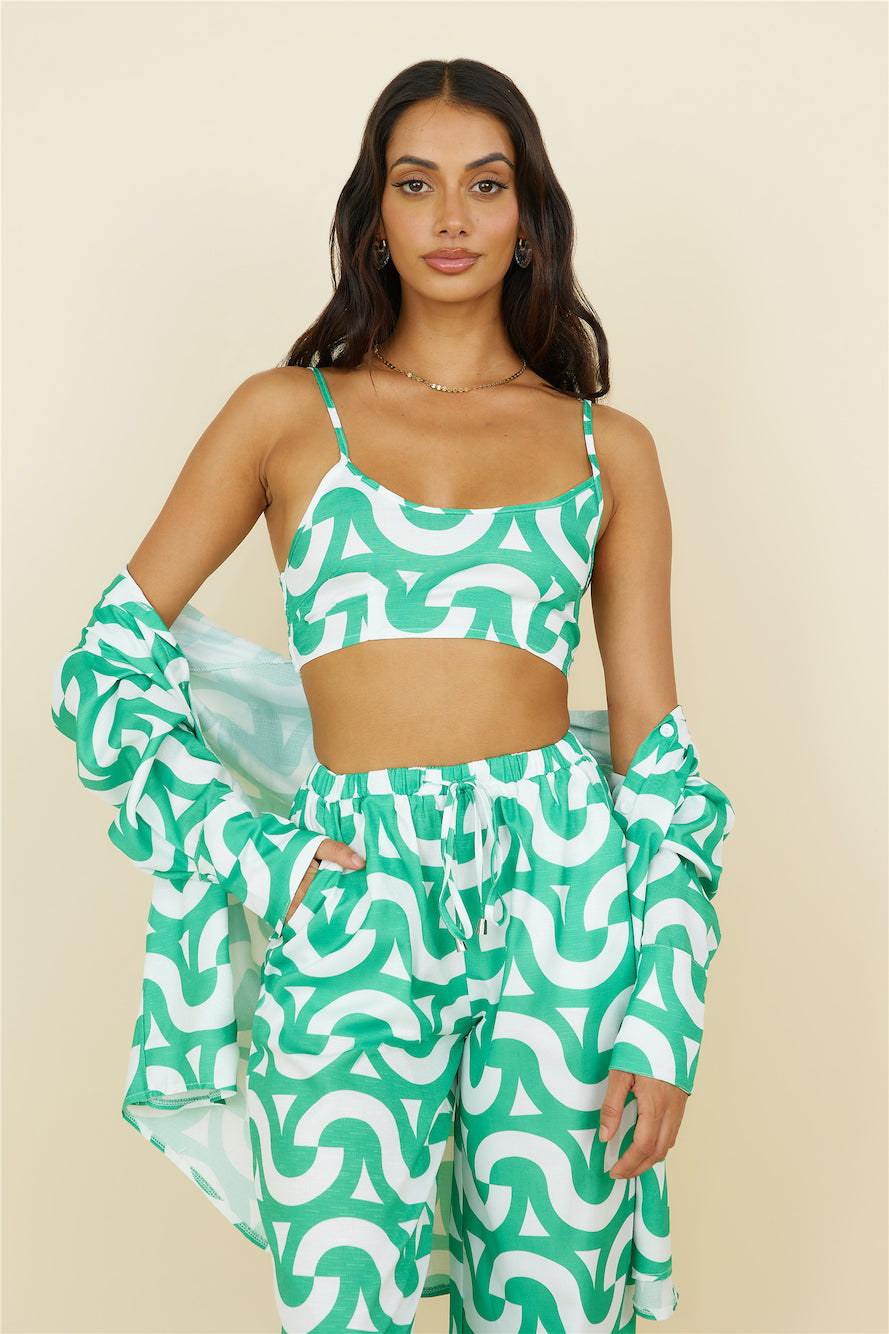 Enchanted Days Crop Top Green