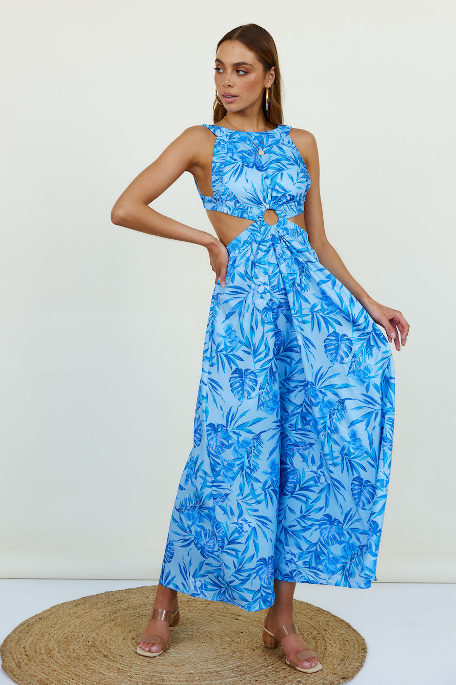 Walking On The Moon Maxi Dress Blue