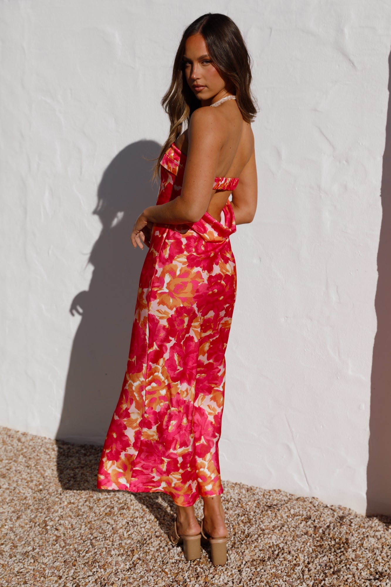 Raspberry Summers Maxi Dress Floral