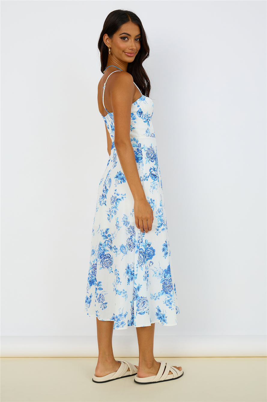 Violet Skies Midi Dress Blue