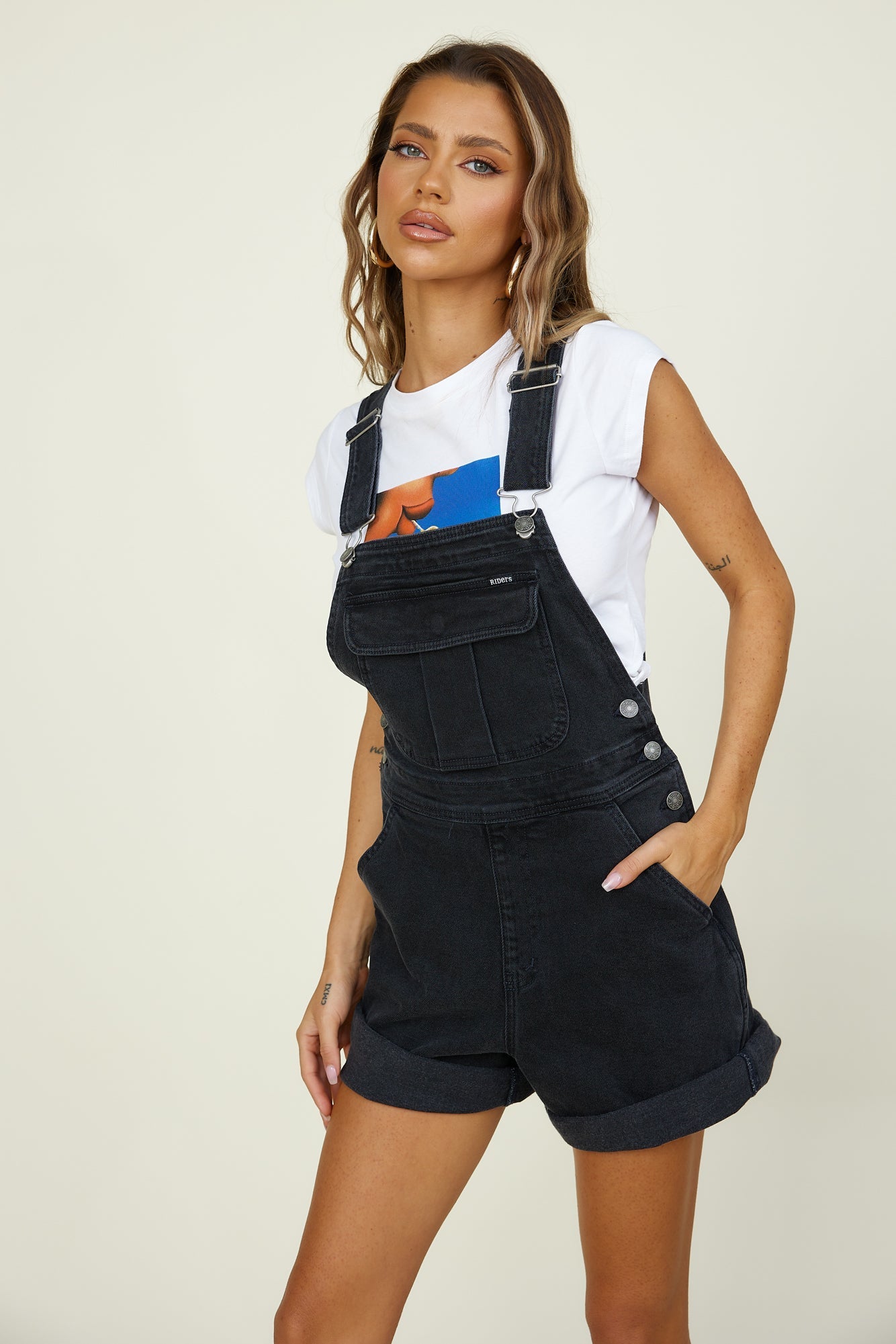 RIDER BY LEE Dungaree Short Black Beauty