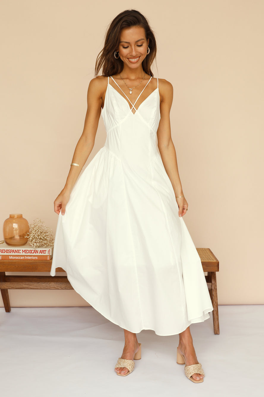 Clear View Maxi Dress White