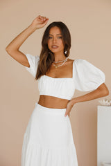 Yours For The Day Crop Top White