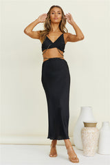 Tropical Nights Maxi Skirt Black