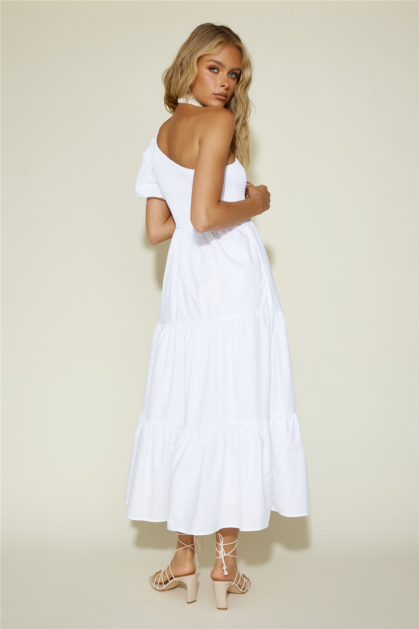 Strawberry Daiquiri Maxi Dress White