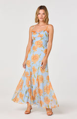 Maeryn Plaid Ruffle Trim Maxi Dress