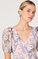 Jessenia Floral Puff Sleeve Midi Dress