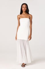 Lizet Strapless Mini Dress With Sheer Maxi Overlay