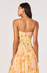 Ovina Floral Smocked Drop-Waist Maxi Dress