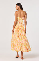 Ovina Floral Smocked Drop-Waist Maxi Dress