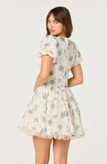Sommer Floral Puff Sleeve Mini Dress