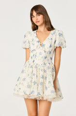 Sommer Floral Puff Sleeve Mini Dress