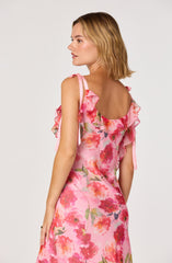Nissa Floral Ruffle Midi Dress