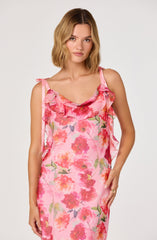 Nissa Floral Ruffle Midi Dress