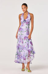 Yasmeen Floral Halter Godet Maxi Dress