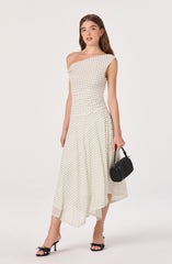 Ciarra Off-Shoulder Asymmetric Midi Dress