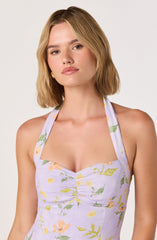 Jesenia Halter Floral Midi Dress