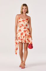 Paloma Cowl Neck Asymmetric Mini Dress