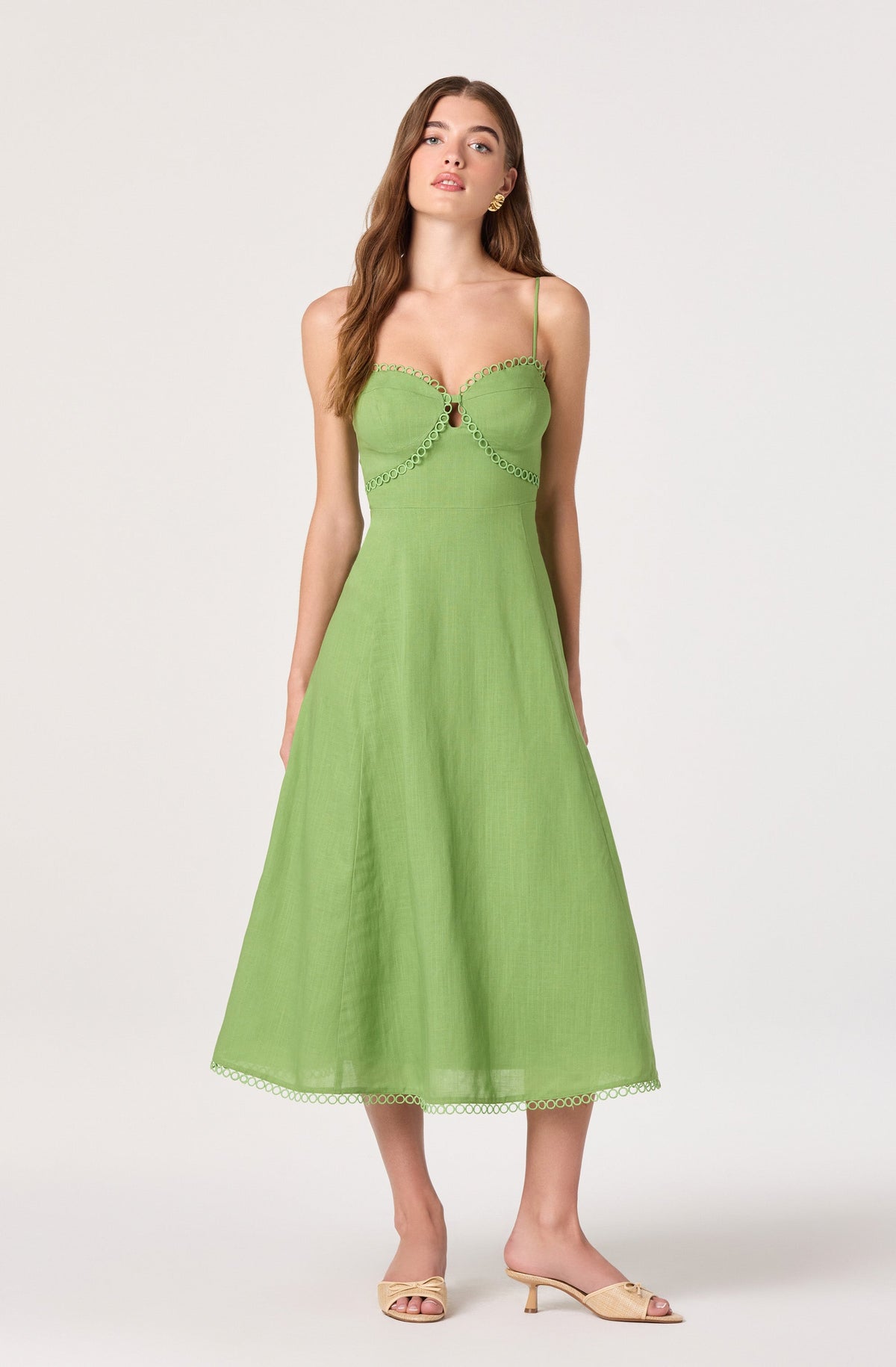 Christie Sweetheart Linen Midi Dress