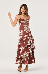 Cassia Twist-Front Satin Maxi Dress