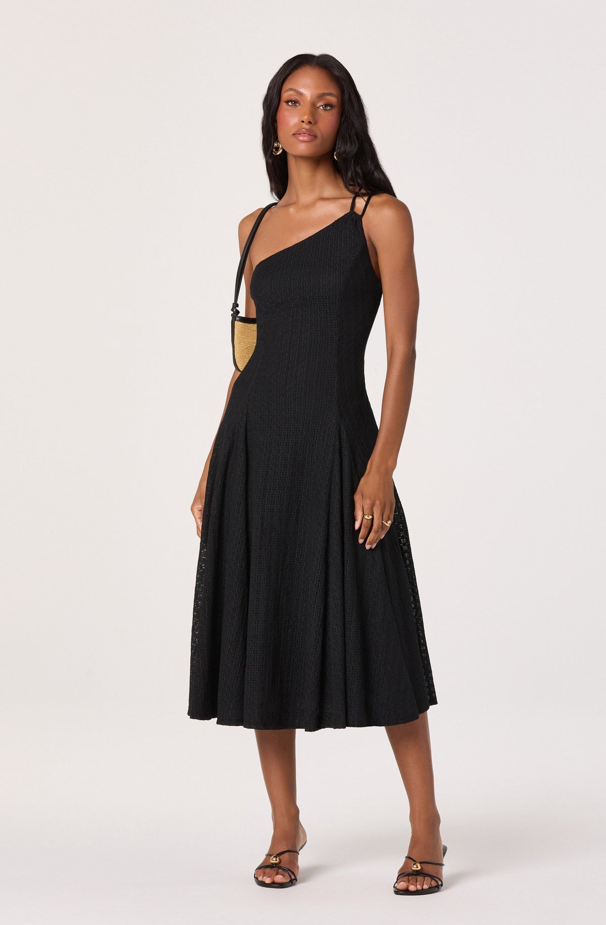 Nola One-Shoulder Knit Midi Dress