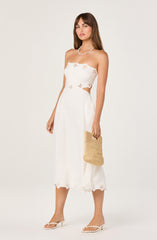 Shavonda Cutwork Open-Back Midi Dress