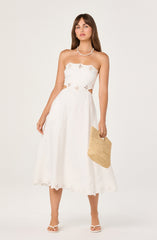 Shavonda Cutwork Open-Back Midi Dress
