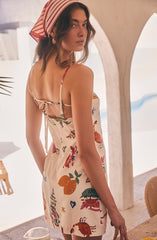 Valencia Novelty Print Open Back Mini Dress