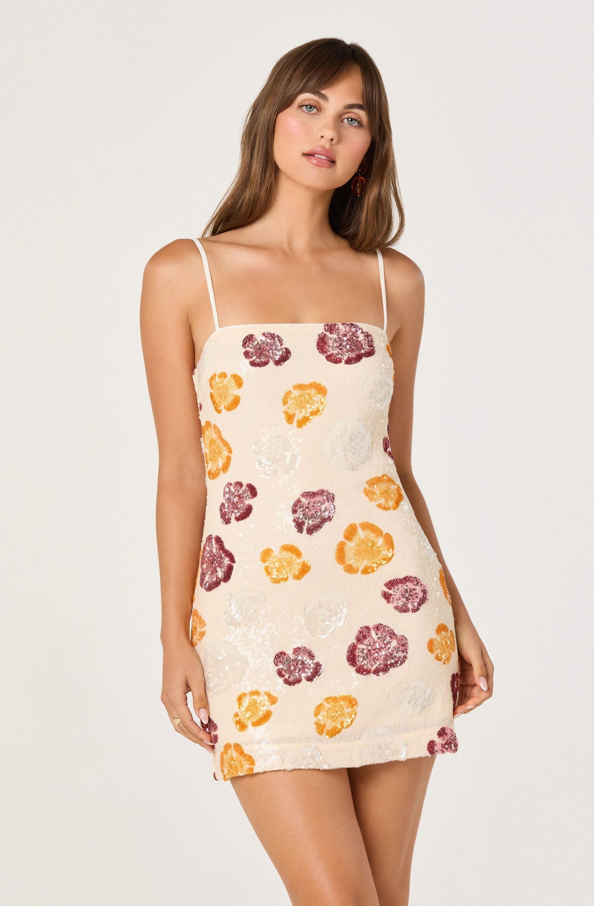 Abelia Sequined Floral Mini Dress