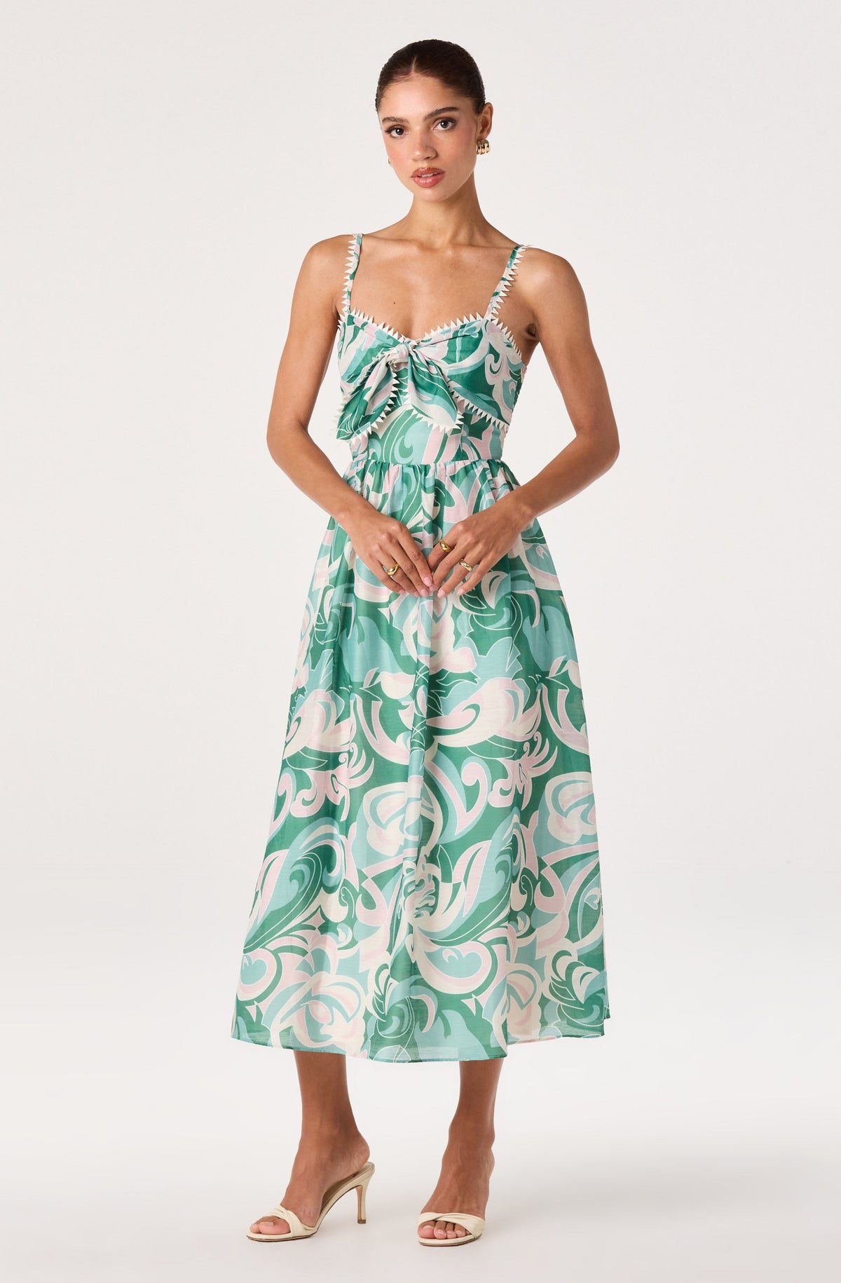Makayla Abstract Print Midi Dress