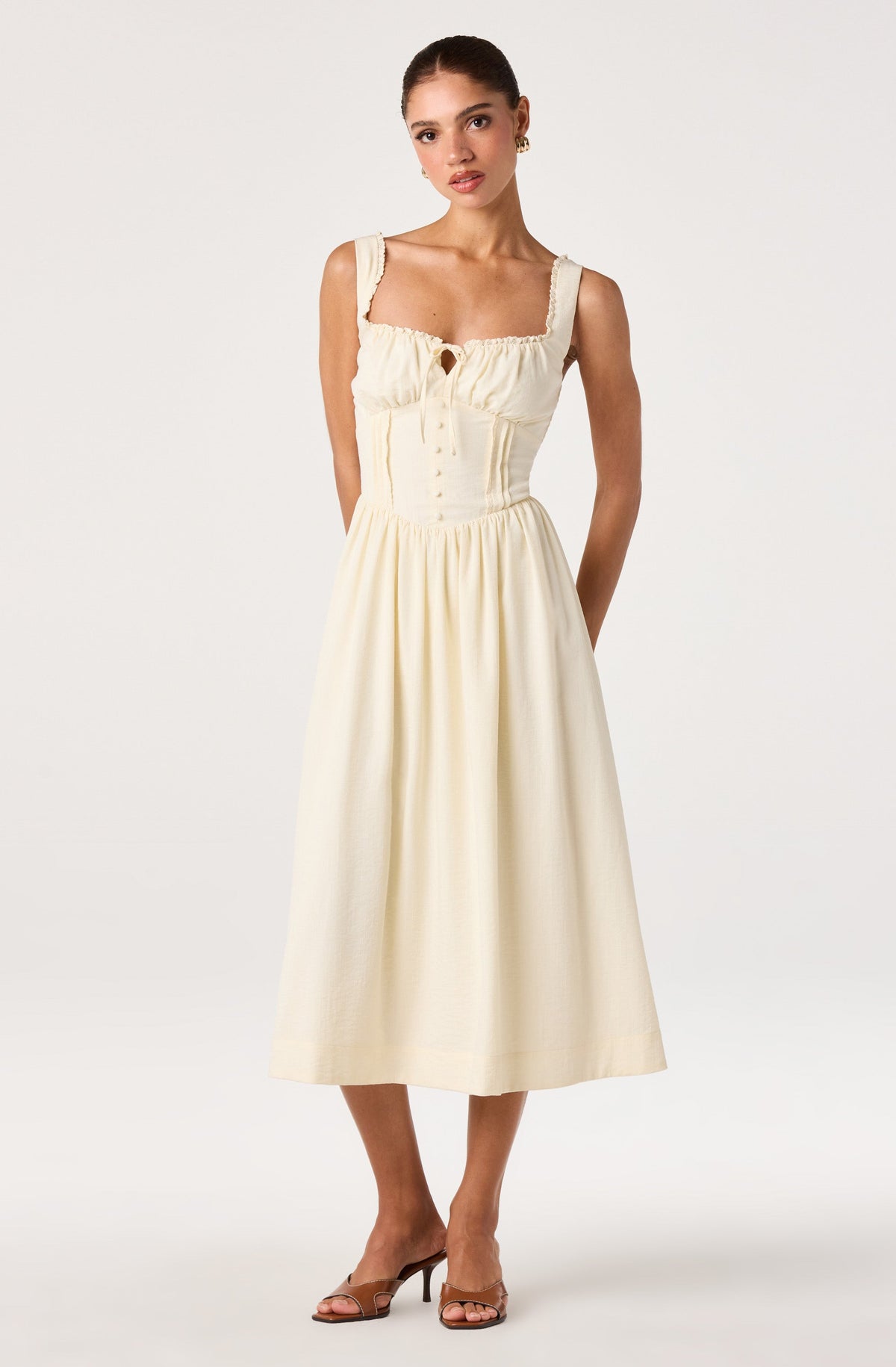 Sahana Crochet Trim Milkmaid Dress