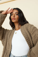 Shining Light Knit Cardigan Brown