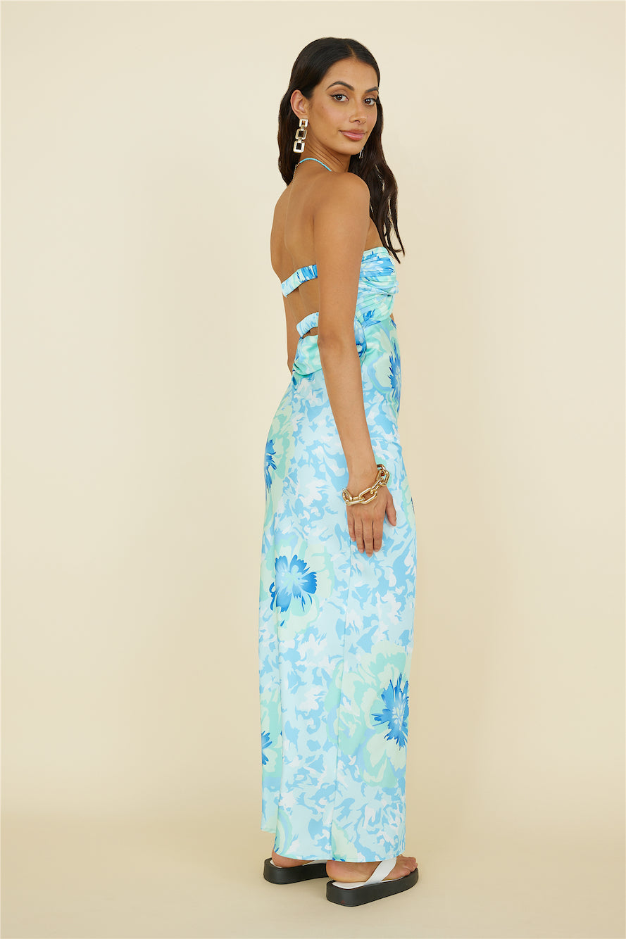 Summer Fairytale Maxi Dress Blue Floral