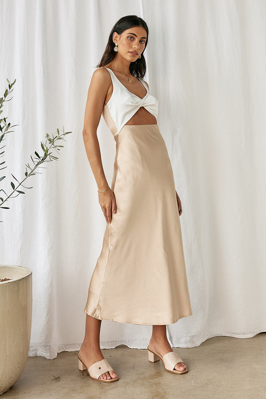 When You Breathe Maxi Dress Beige