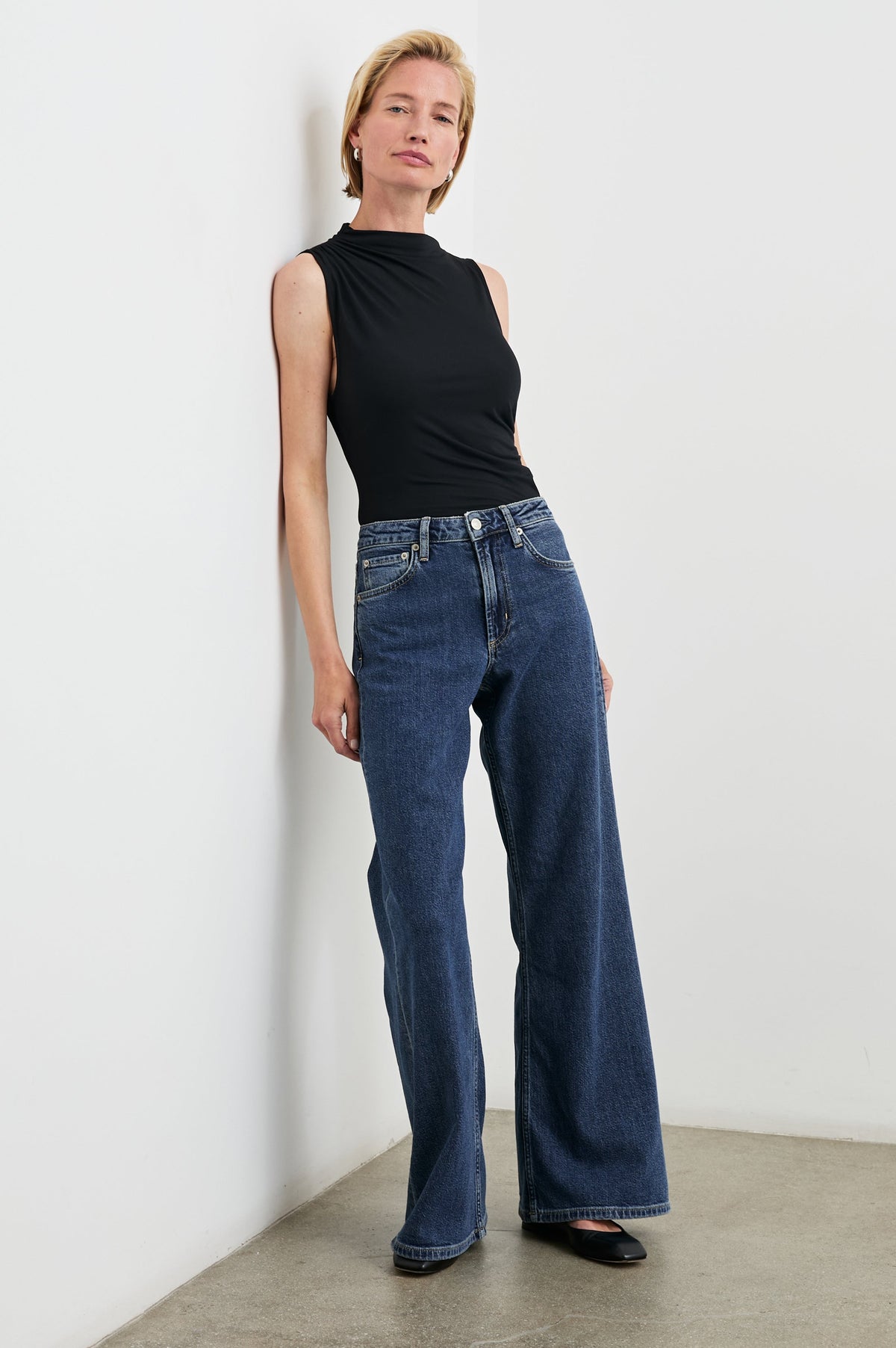 Angeleno Wide Leg - Pebble Blue
