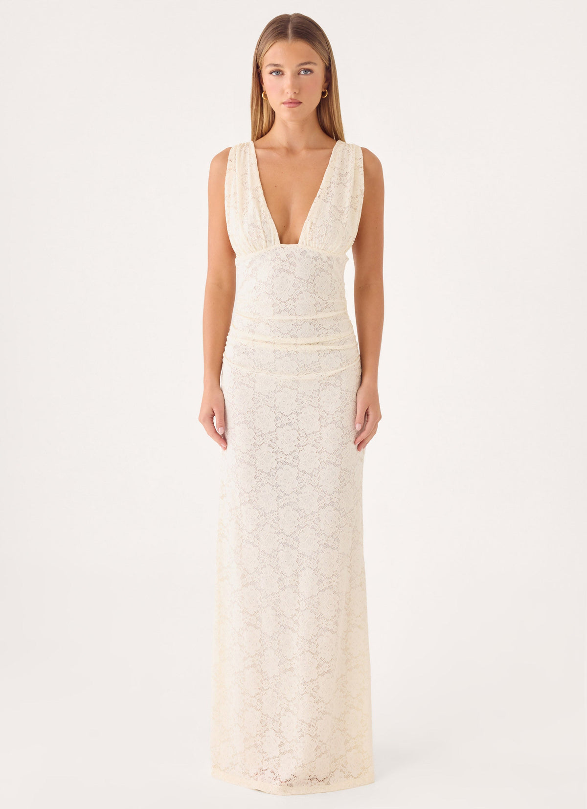 Aarin Lace Maxi Dress - Cream