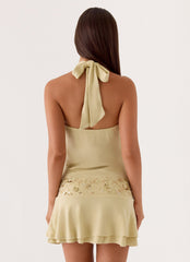 Aimee Mini Dress - Pale Olive