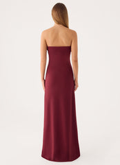 Almost Yours Strapless Maxi Dress - Burgundy