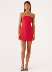 Alyse Strapless Mini Dress - Red