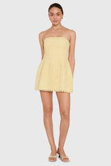 Strapless Bethany Romper In Crochet Lace