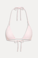 X Paige Lorenze Ari Ribbed Triangle Bikini Top - Blushing