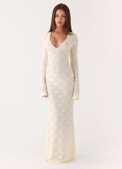 Astoria Long Sleeve Maxi Dress - Ivory