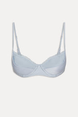 Austin Satin Underwire Bikini Top - Frosting